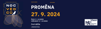 Banner Noci vědců 2024 na téma Proměna